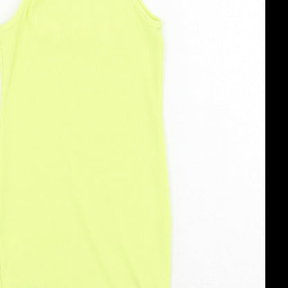 Preworn Girls Green  Polyester Pencil Dress  Size 5 Years  Square Neck