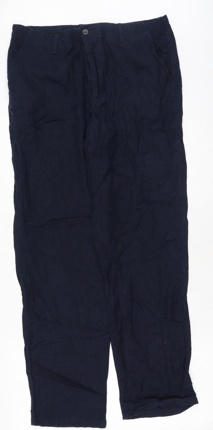 Womens UK Size 34 Marks and Spencer Regular Fit  Blue Trousers