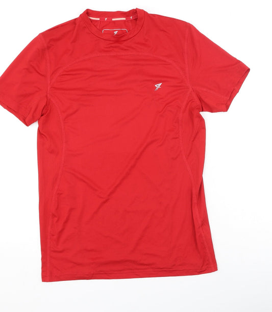 Primark  Womens Red  Polyester Basic T-Shirt Size XS Round Neck