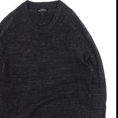 NEXT Mens Grey Round Neck  Cotton Pullover Jumper Size XS