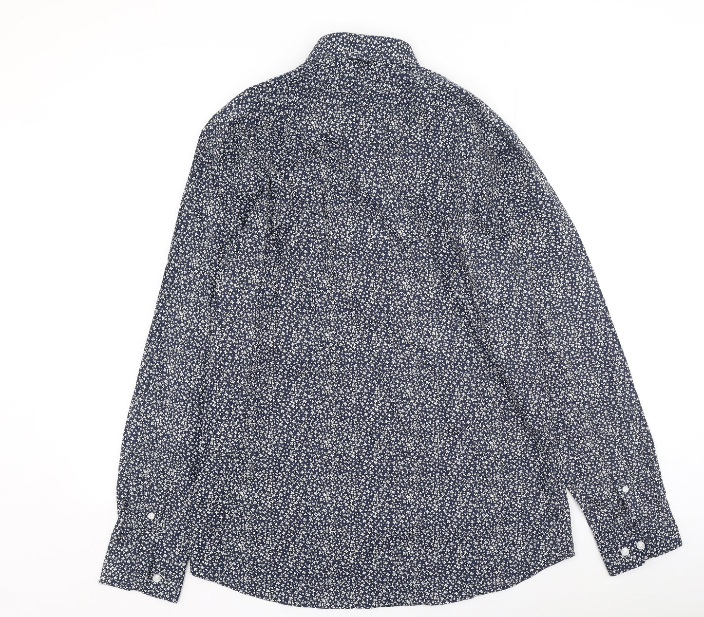 Taylor & Wright Mens Blue Floral Cotton  Button-Up Size 39 Collared