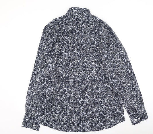 Taylor & Wright Mens Blue Floral Cotton  Button-Up Size 39 Collared