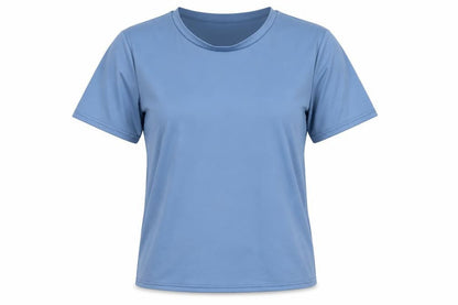 Preworn Womens Blue  Polyester Basic T-Shirt Size S Round Neck