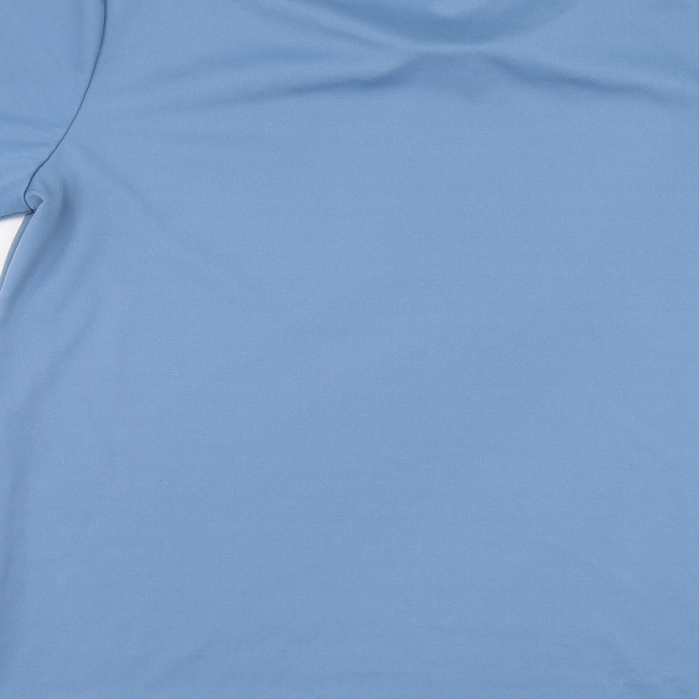 Preworn Womens Blue  Polyester Basic T-Shirt Size S Round Neck