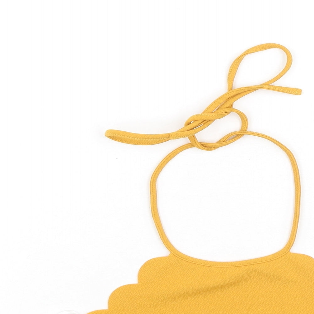 SheIn Womens Yellow  Polyester Basic Tank Size L Halter