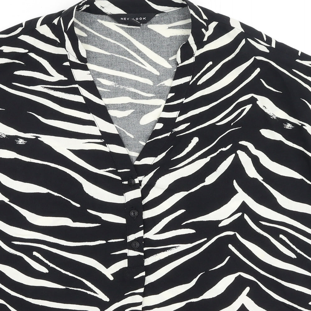 Womens UK Size 6 New Look Black Basic Blouse