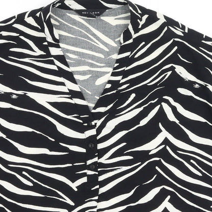 Womens UK Size 6 New Look Black Basic Blouse