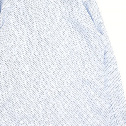 Mens UK Size 43 Marks and Spencer Blue  Button-Up Long Sleeve Casual Shirt