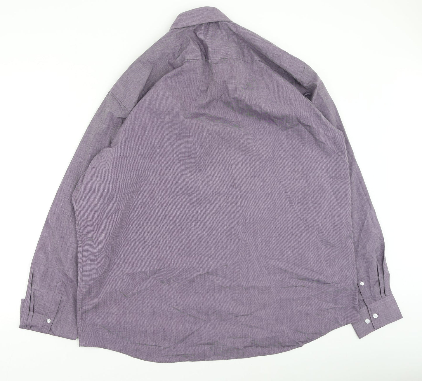 F&F Mens Purple  Polyester  Button-Up Size 44 Collared