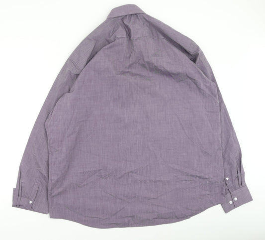 F&F Mens Purple  Polyester  Button-Up Size 44 Collared