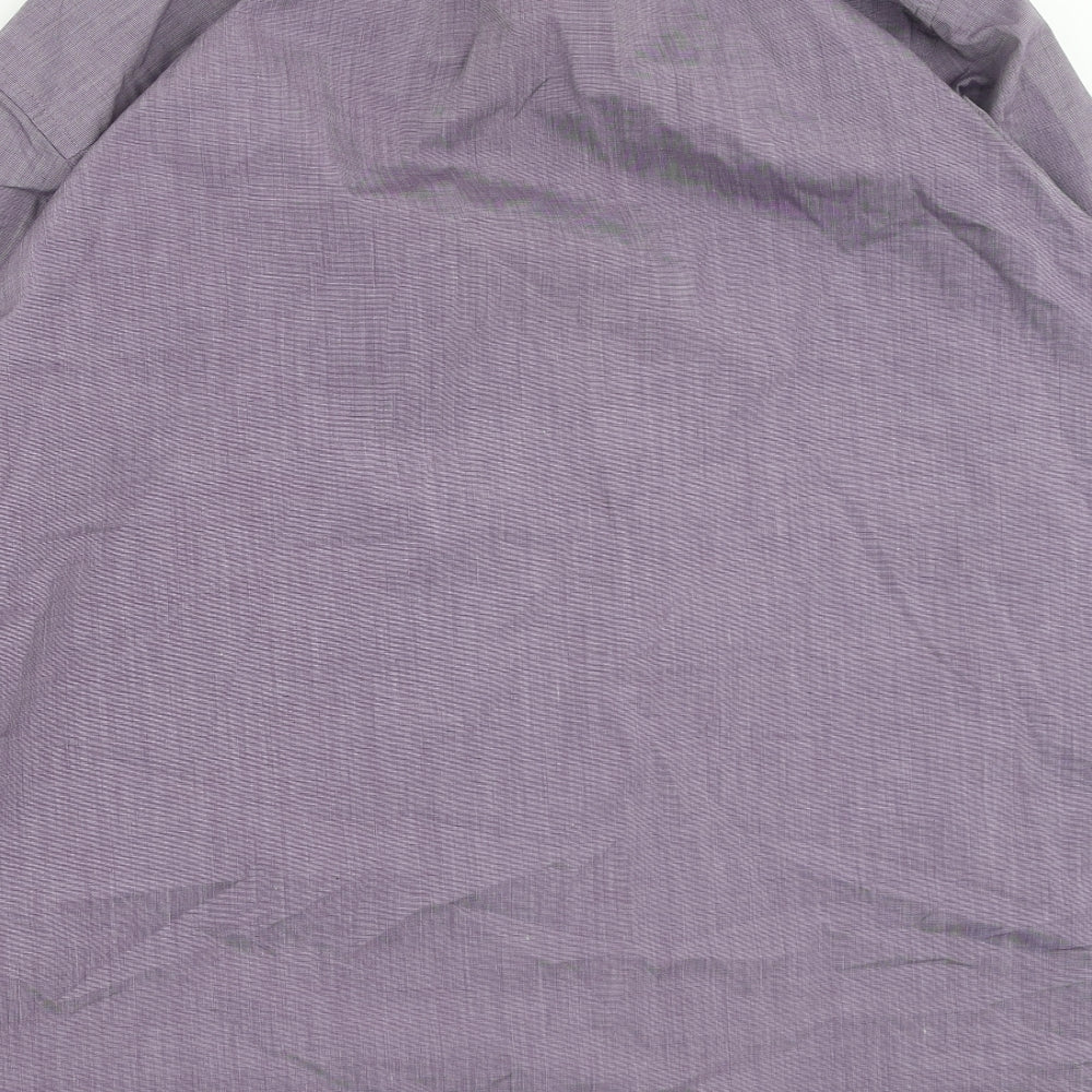 F&F Mens Purple  Polyester  Button-Up Size 44 Collared