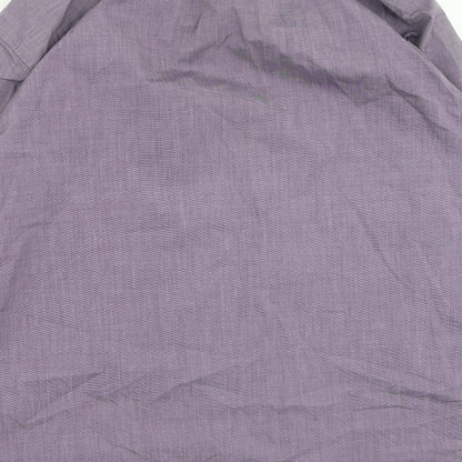 F&F Mens Purple  Polyester  Button-Up Size 44 Collared
