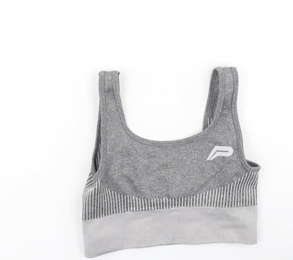 pure fitness Womens Grey  Polyester Cropped Tank Size S Round Neck