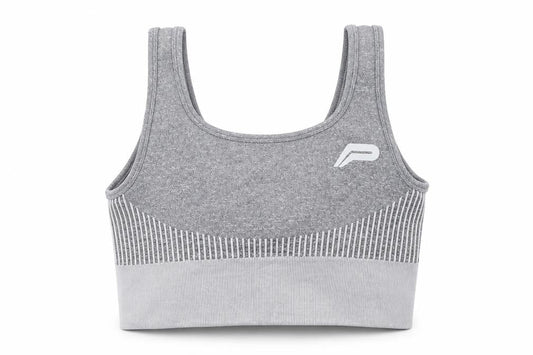 pure fitness Womens Grey  Polyester Cropped Tank Size S Round Neck