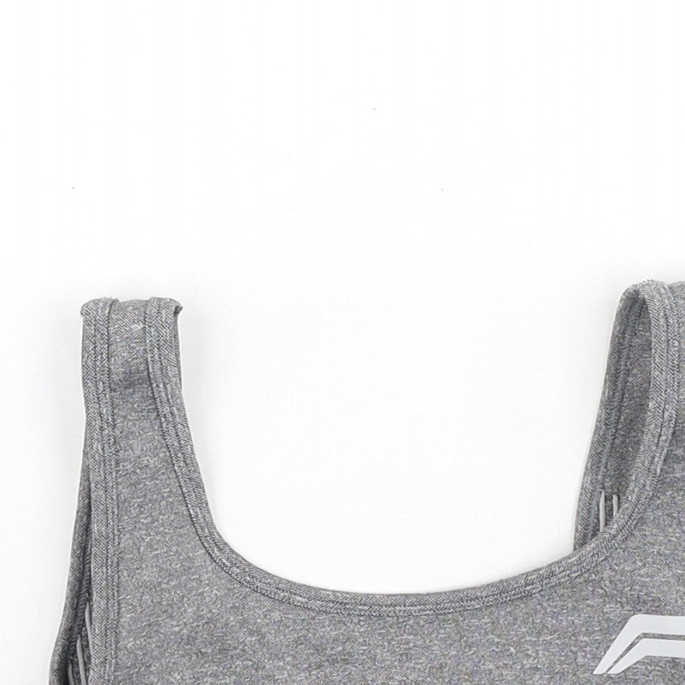pure fitness Womens Grey  Polyester Cropped Tank Size S Round Neck