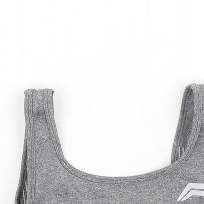 pure fitness Womens Grey  Polyester Cropped Tank Size S Round Neck