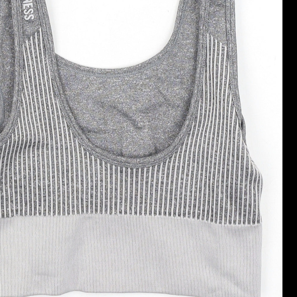 pure fitness Womens Grey  Polyester Cropped Tank Size S Round Neck