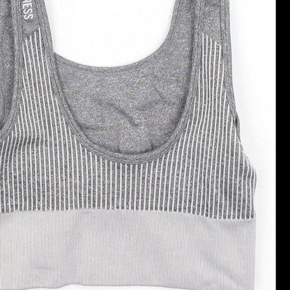 pure fitness Womens Grey  Polyester Cropped Tank Size S Round Neck