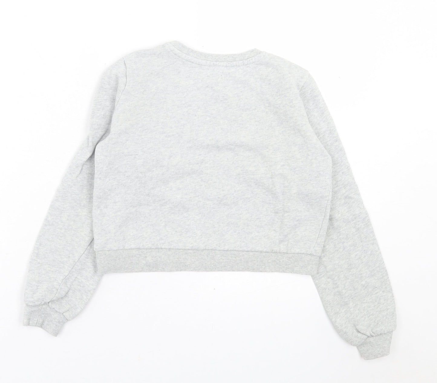 H&M Girls Grey  Cotton Pullover Sweatshirt Size 9-10 Years  Pullover - cropped
