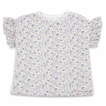 NEXT Girls Purple Floral Cotton Basic T-Shirt Size 5 Years Crew Neck Pullover