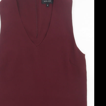 Womens UK Size 6 New Look Red Basic Tank