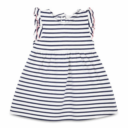 NEXT Girls White Striped Cotton A-Line  Size 12-18 Months  Crew Neck Pullover