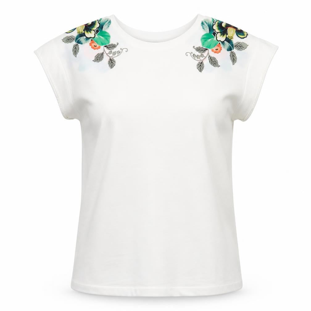 Womens UK Size 6 Warehouse White Basic T-Shirt