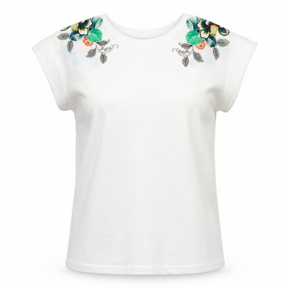 Womens UK Size 6 Warehouse White Basic T-Shirt