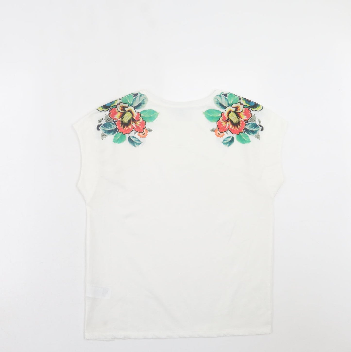 Womens UK Size 6 Warehouse White Basic T-Shirt