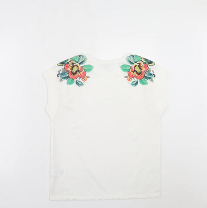 Womens UK Size 6 Warehouse White Basic T-Shirt