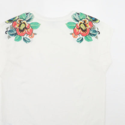 Womens UK Size 6 Warehouse White Basic T-Shirt