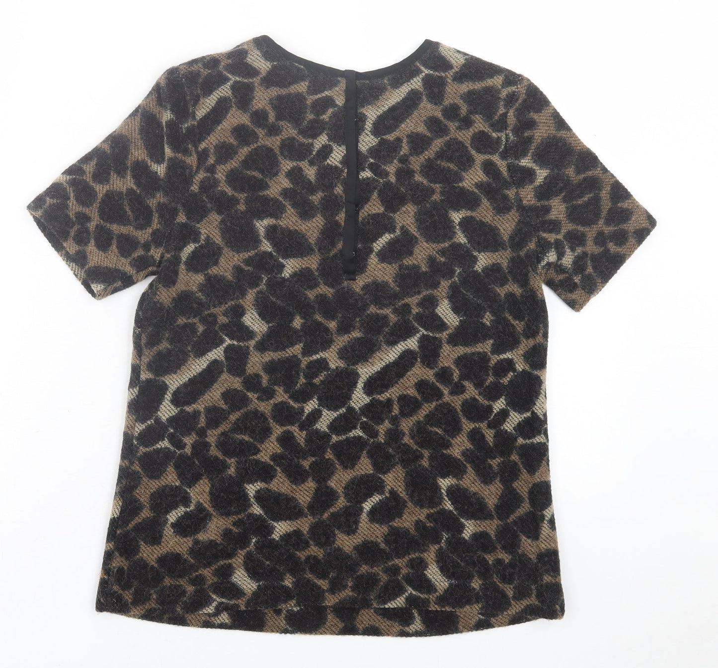 Womens UK Size 8 Warehouse Brown Basic T-Shirt