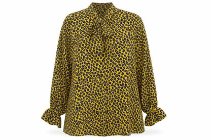 Jubylee  Womens Yellow Animal Print Viscose A-Line  Size S  Halter Tie