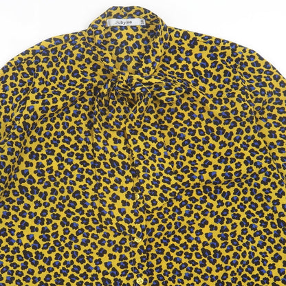 Jubylee  Womens Yellow Animal Print Viscose A-Line  Size S  Halter Tie