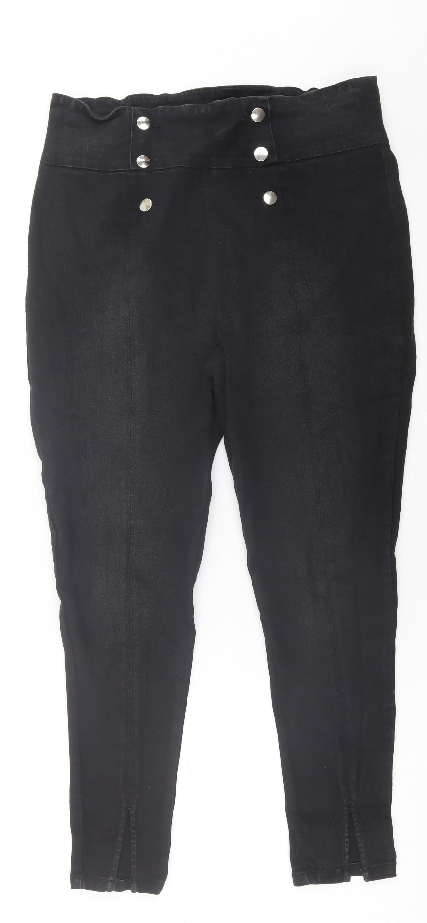 L.O.V Womens Black  Cotton Skinny Jeans Size 34 in L27 in Regular