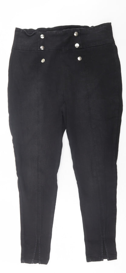L.O.V Womens Black  Cotton Skinny Jeans Size 34 in L27 in Regular