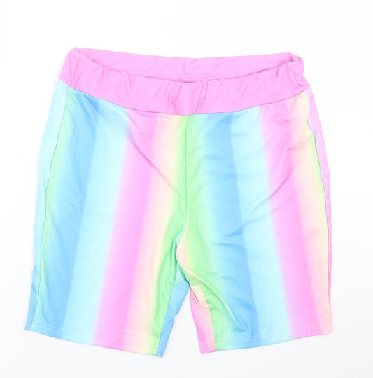 SheIn Womens Multicoloured Striped Polyester Bermuda Shorts Size XL L8 in Regular