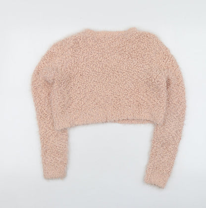 F&F Womens Pink Round Neck  Polyester Pullover Jumper Size 10