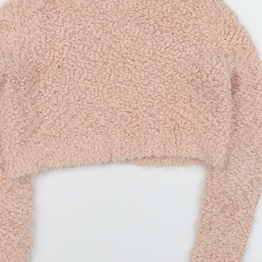 F&F Womens Pink Round Neck  Polyester Pullover Jumper Size 10