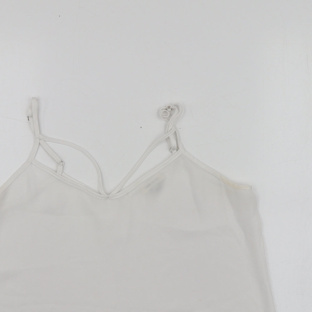 Womens UK Size 6 River Island White Basic T-Shirt