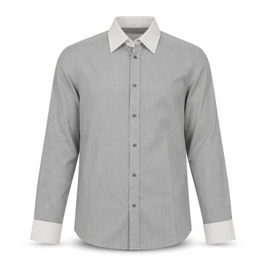 Mens UK Size S Burton Grey  Button-Up Long Sleeve Casual Shirt