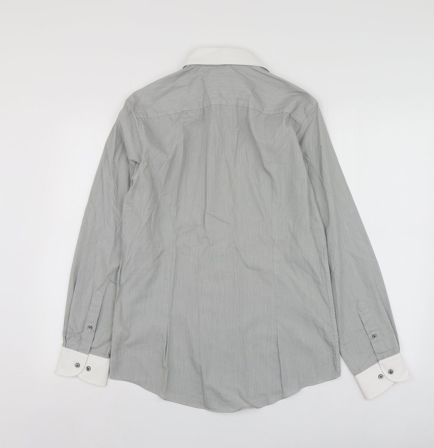 Mens UK Size S Burton Grey  Button-Up Long Sleeve Casual Shirt