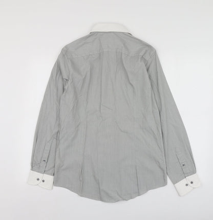 Mens UK Size S Burton Grey  Button-Up Long Sleeve Casual Shirt