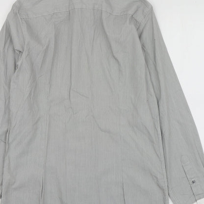 Mens UK Size S Burton Grey  Button-Up Long Sleeve Casual Shirt