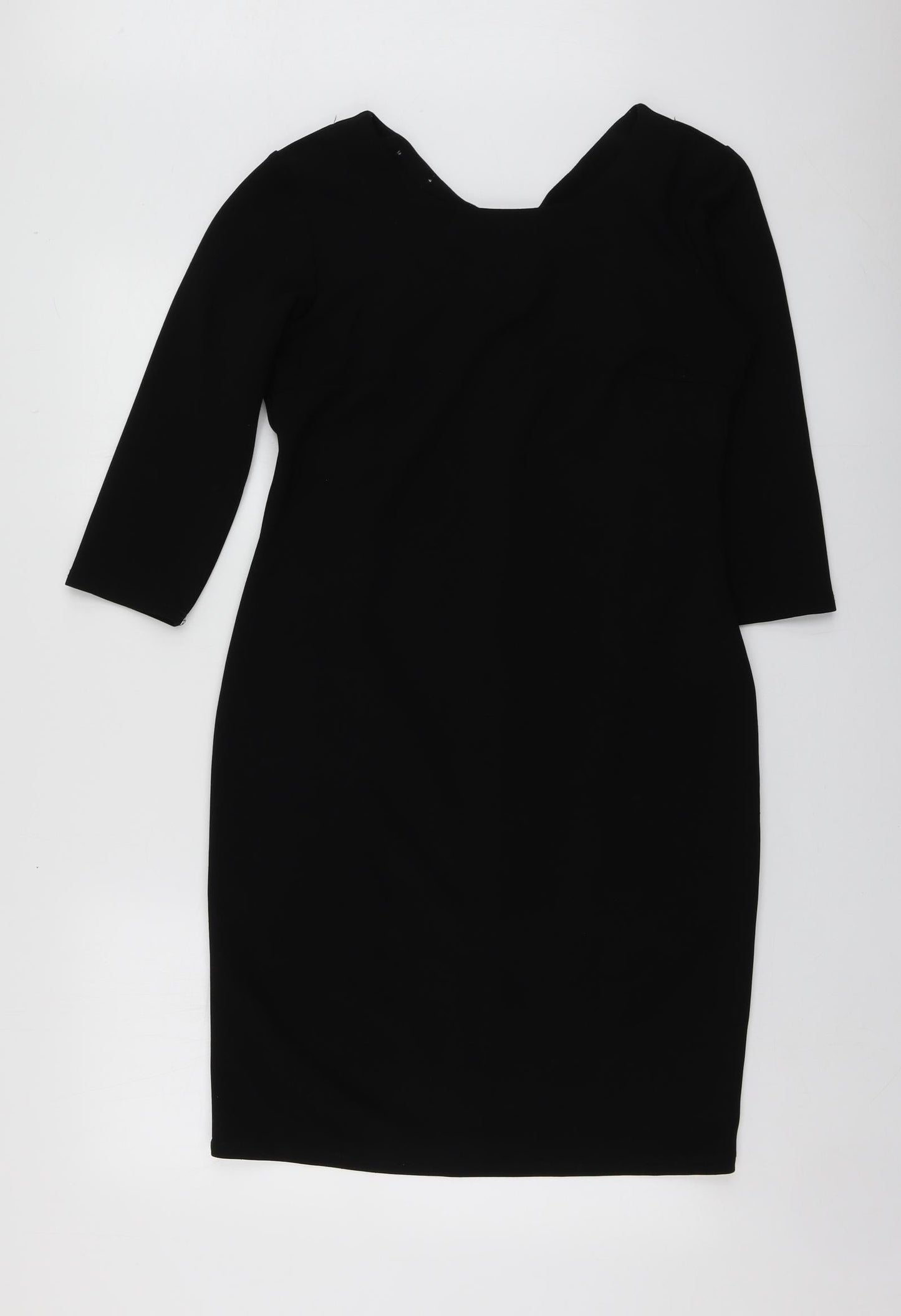 Luiza Womens Black  Polyester A-Line  Size 40  Round Neck