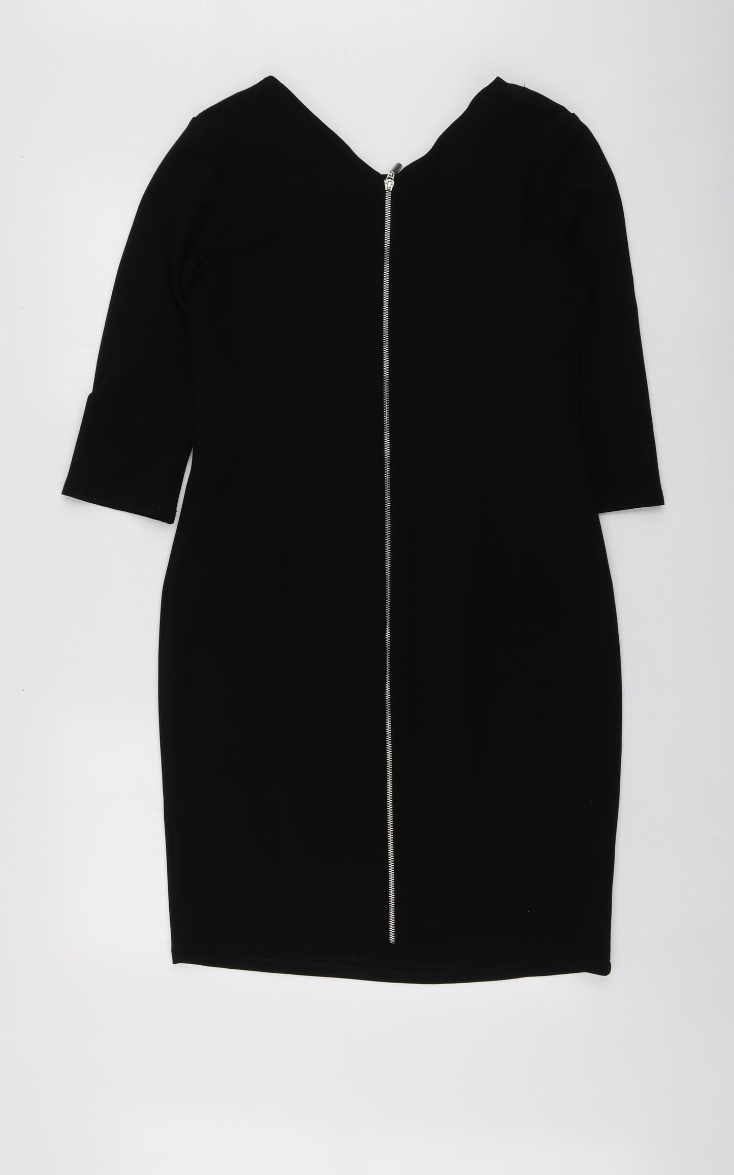 Luiza Womens Black  Polyester A-Line  Size 40  Round Neck