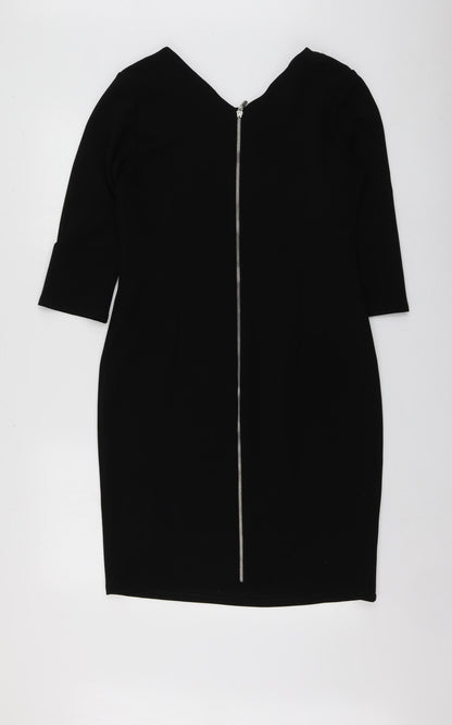 Luiza Womens Black  Polyester A-Line  Size 40  Round Neck