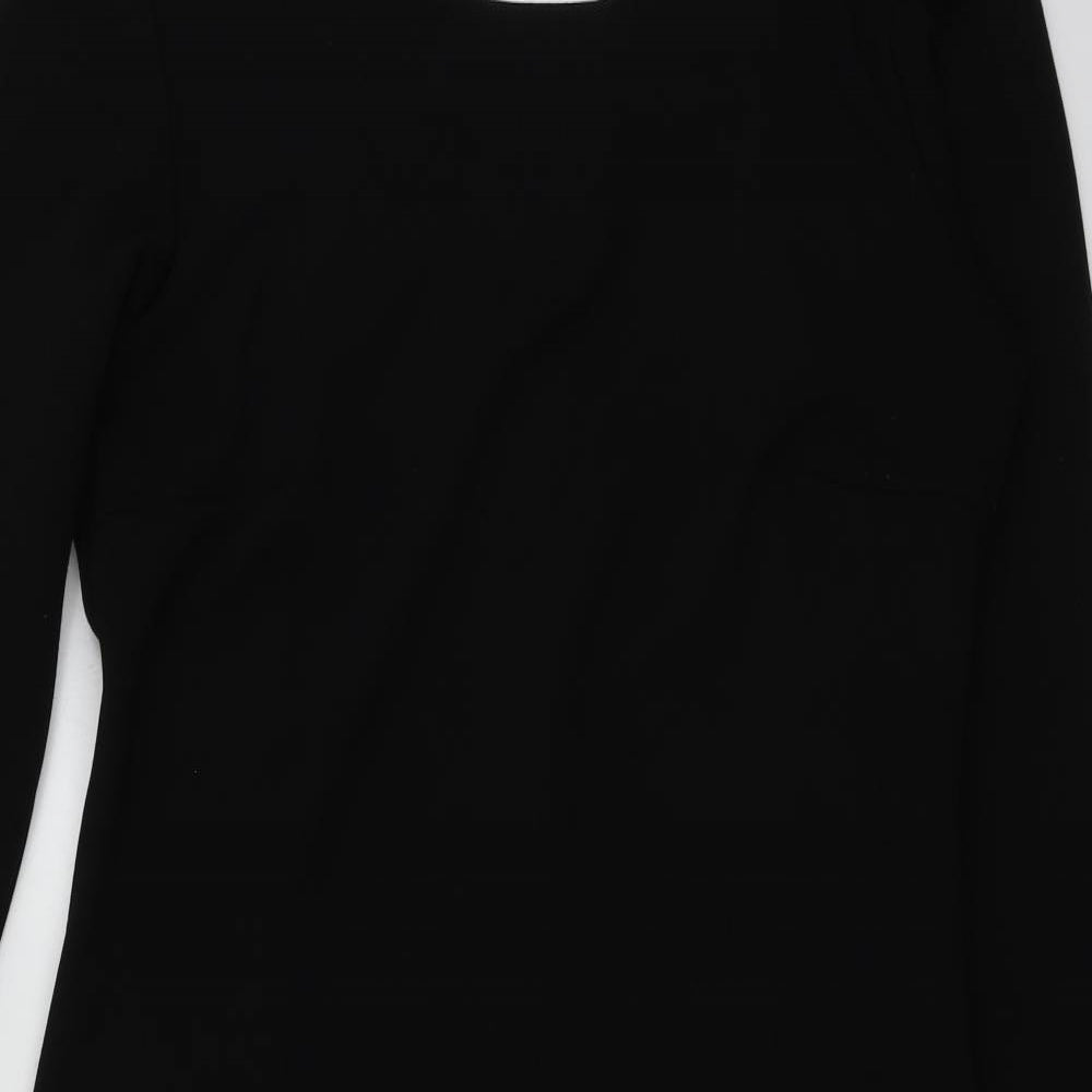 Luiza Womens Black  Polyester A-Line  Size 40  Round Neck