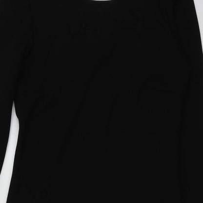 Luiza Womens Black  Polyester A-Line  Size 40  Round Neck