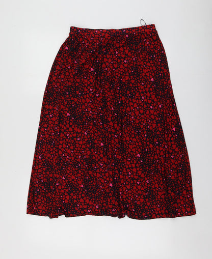 Oasis Womens Red Geometric Polyester Trumpet Skirt Size M
